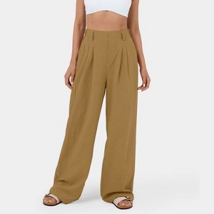 Women's High - Waisted Cotton Straight - Leg Wide - Leg Pants, Loose & Casual Long Trousers - 1 of 1