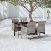 vidaXL Patio Dining Set Outdoor Dining Set Table and Chair Set for Garden - Gray and Black 55.1" Table Length 5 Piece with Cushions - 2 of 4