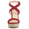 Allegra K Women's Back to College Slingback Crisscross Espadrille Wedges Heel Sandals - 2 of 4