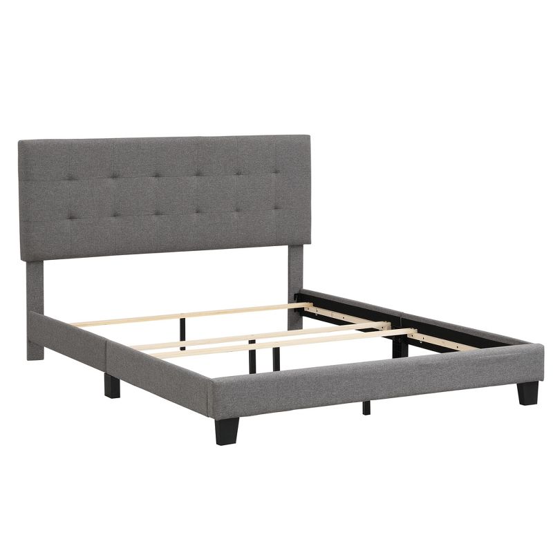Queen Size Upholstered Platform Bed with Tufted Headboard - ModernLuxe, 4 of 9