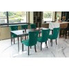 Akoasm Set of 2 Modern Velvet Upholstered Dining Chairs, Armless Chair with Wood Legs For Dining Room-Green - 2 of 4
