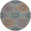 HomeRoots 8' Blue Copper And Gold Round Floral Washable Indoor Outdoor Area Rug - 4 of 4