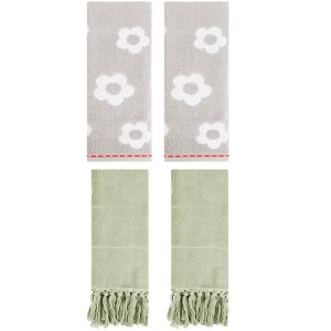 REGALWOVEN 4 Pcs Cotton Bathroom Decorative Hand Towel 14" x 30" - 1 of 4
