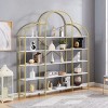 5-Tier Tall Metal Office Bookcase,Bookshelf with X Back Bar Frame,Adjustable Foot Pads,Modern Freestanding Display Shelf-Baofuwish - 2 of 4