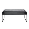 HDZNVF Modern Sleek Design Black Finish Coffee Table with Shelf Metal Frame Concrete Gray - 3 of 4