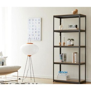 NicBex 5 Tier Metal Garage Shelving,Heavy Duty Storage Shelves,Adjustable Storage Utility Rack Shelf Unit for Warehouse Pantry Closet Kitchen,Black - 1 of 4