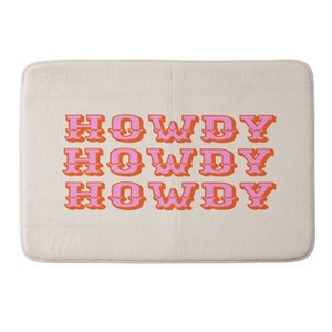 Deny Designs Morgan Elise Sevart Howdy Heavy Memory Foam Bath Rug Pink : Microfiber, Machine Washable, Non-Slip Backing - 1 of 3