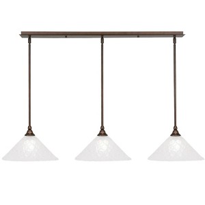 Toltec Lighting Any 3 - Light Chandelier in  Bronze with 12" Italian Bubble Shade - 1 of 1