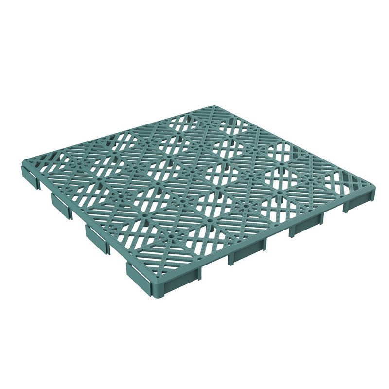 Deck Tiles - 12-Pack Polypropylene Interlocking Patio Tiles - Outdoor Flooring for Balcony, Porch, and Garage by Pure Garden (Green), 1 of 4