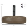 Gulches 64 lbs. Fillable Round Umbrella Base with Steel Holder - Brown, Fits 1.5" or 2" Poles - 4 of 4
