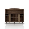 Klimar Open Shelves Buffet Distressed Walnut - miBasics: Midcentury Server, 6-Bottle Cubbies, Woven Door - 3 of 4