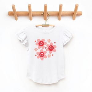 The Juniper Shop Hippy Flower Valentine Toddler Flutter Sleeve Tee - 1 of 3