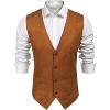 COOFANDY Men's Suede Leather Vest Cowboy Western Waistcoat Casual Slim Fit Suit Vest - 4 of 4