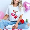 Cherry Hearts Patchwork Print - Women's Short Sleeve Graphic T-Shirt - 3 of 4