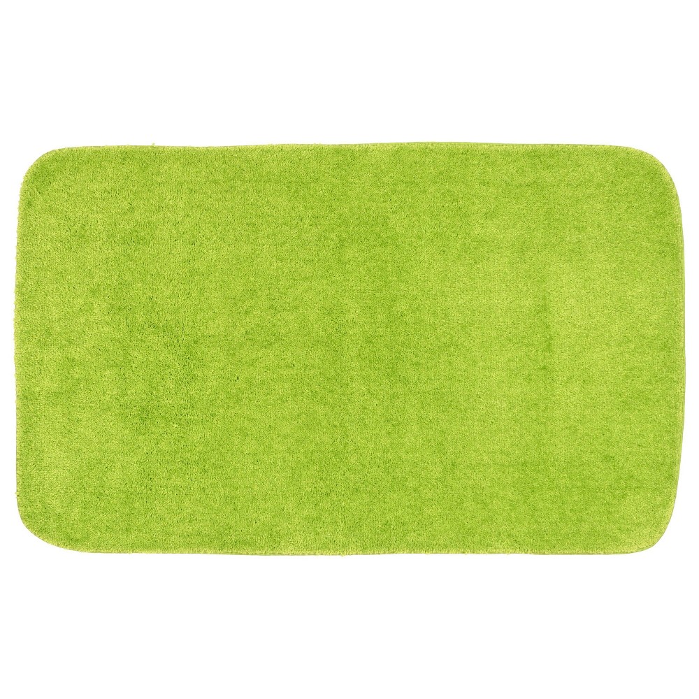  Traditional Plush Nylon Washable Bath Rug Lime