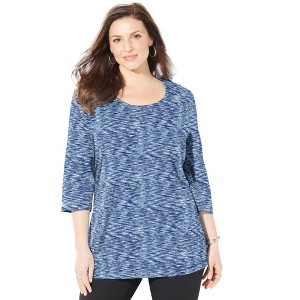 Catherines Women's Plus Size Active Slub Scoopneck Tee - 1 of 4