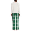 Lands' End Women's Pajama Set Knit Long Sleeve T-Shirt and Flannel Pants - 2 of 3