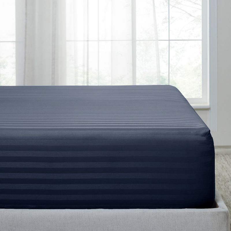 Fitted Sheet Only, Striped 500 Thread Count 100% Cotton Sateen, Deep Pocket by California Design Den, 1 of 9