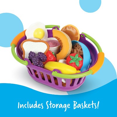 Colorful Toddler Pretend Play Food Basket Set