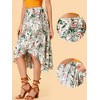 Allegra K Women's Tie Waist Hawaiian Tropical Floral Wrap Midi Skirt - 2 of 4