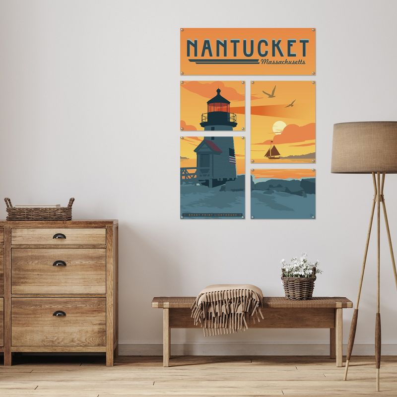 Americanflat Nantucket 5 Piece Grid Wall Art Room Decor Set - Vintage coastal Modern Home Decor Wall Prints, 2 of 6