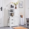 Yaheetech 42" Bathroom Storage Cabinet Floor Cabinet with 3 Drawers, White - 2 of 4