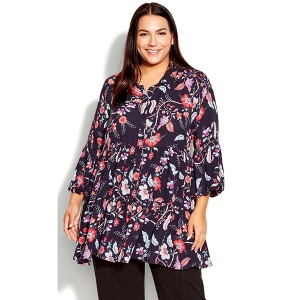 Avenue Women's Plus Size Enchant Print Tunic - 1 of 4
