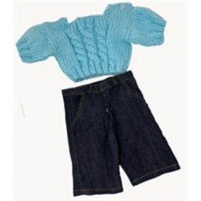 Doll Clothes Superstore Baby Blue Sweater And Jeans For Boy Or Girl Cabbage Patch Kid Dolls