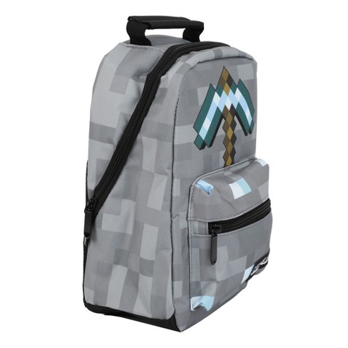 Minecraft Square Insulated Lunchbox with Mesh Side Pocket