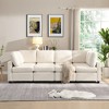 103" U-Shaped Sectional Sofa Bed with 2 Movable Ottomans & 3 USB Ports - Convertible Living Room Couch - 2 of 4