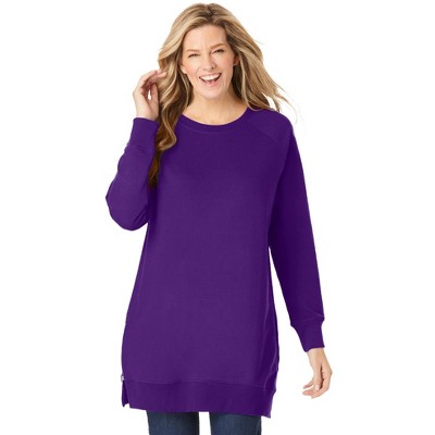 Woman Within Plus Size Side Zip Sweatshirt