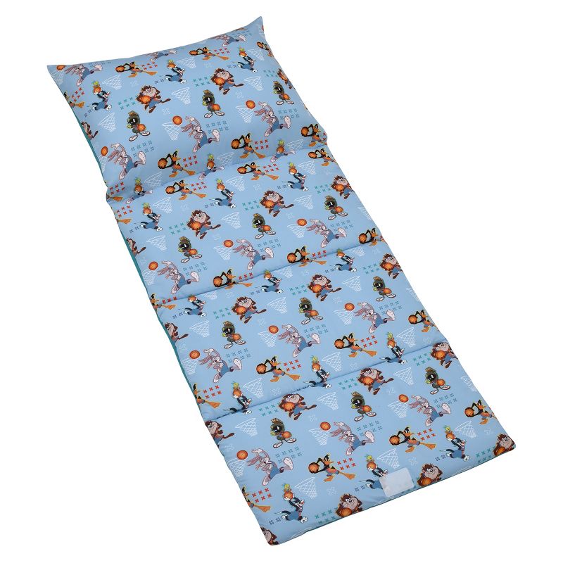 Warner Brothers Space Jam Blue, Orange and Teal Looney Tunes Deluxe Easy Fold Toddler Nap Mat, 1 of 6