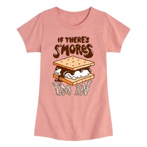 Girls' - Instant Message - If There's S'mores, I'm In Fitted Short Sleeve Graphic T-Shirt - 1 of 4