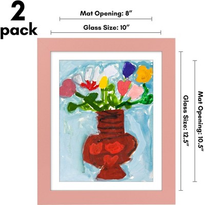 Pink MDF and Glass Kids Art Display Frame Set