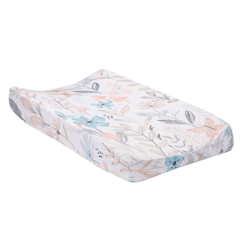 Lambs & Ivy Baby Blooms Watercolor Floral/Butterfly Soft Changing Pad Cover, 1 of 6