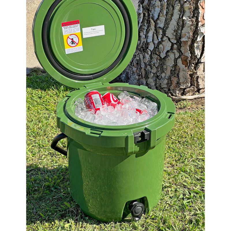 Xspec 5 Gal Rotomolded Beverage Cooler Jug Dispenser Outdoor Ice Bucket, Green, 5 of 8
