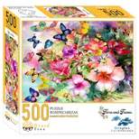 Brain Tree - Flora and Fauna Flower 500 Piece Puzzles for Adults-Jigsaw Puzzles-Every Piece Is Unique With Droplet Technology 19.5"Lx14.5"W