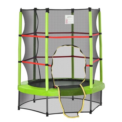 VYNXARIA 5FT Green Kids Trampoline with Enclosure Net and Springless Design