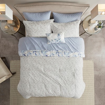 Madison Park 8Pcs Comforter Set, Bedding Set, Microfiber Bed Comforter, Blue, Queen — фото 3