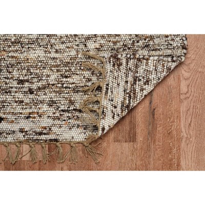 5'3"x7'6" Verginia Berber Reversible Flatweave Area Rug Dark Natural - Linon