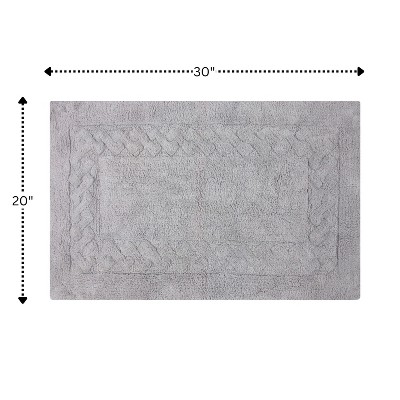 Silver Cotton Chain Border Bath Rug 20"x30"
