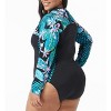 Beach House Sport Plus Size Sculpt Long Sleeve Zip Front One Piece Swimsuit - 2 of 3
