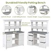Coolbibila-Garden Potting Bench Table, Garden Tool Cabinet With Multiple Drawers And Shelves, Garden Workstation With Rustic Design - 3 of 4