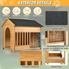 Whisen All-Weather Large Dog House & Dog Kennel with Asphalt Roof, Porch, Waterproof Door Curtain, Dual Openings - Natural - 4 of 4