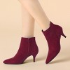 Allegra K Women's Pointed Toe Zip Stiletto Kitten Heel Ankle Booties - 2 of 4