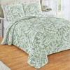 Collections Etc Jacquard Textured Leaf Design Reversible Bedspread - 2 of 3