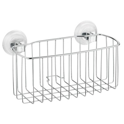 Reo Power Lock Suction Bathroom Shower Caddy Basket for Shampoo, Conditioner, Soap - Stainless Steel