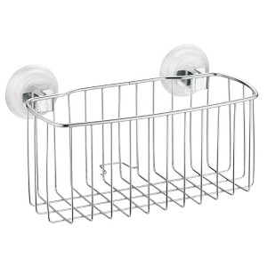 Reo Power Lock Suction Bathroom Shower Caddy Basket for Shampoo, Conditioner, Soap - Stainless Steel - 1 of 4