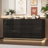 Famapy Black Modern 8-Drawer Chest with LED Base Lighting, High-Gloss & Multi-Room Versatility,Chest of Drawers,Stylish Organizer for Home - 2 of 4