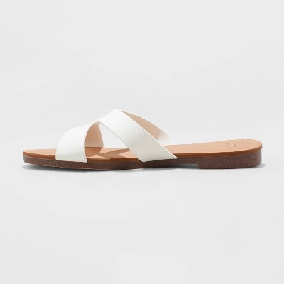 target white platform sandals